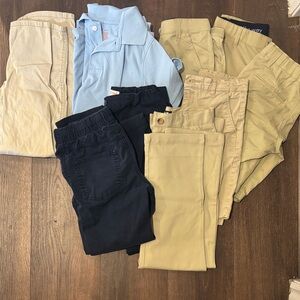 Cat & Jack Kids Pants and Polo Set - Blue, Black, Tan